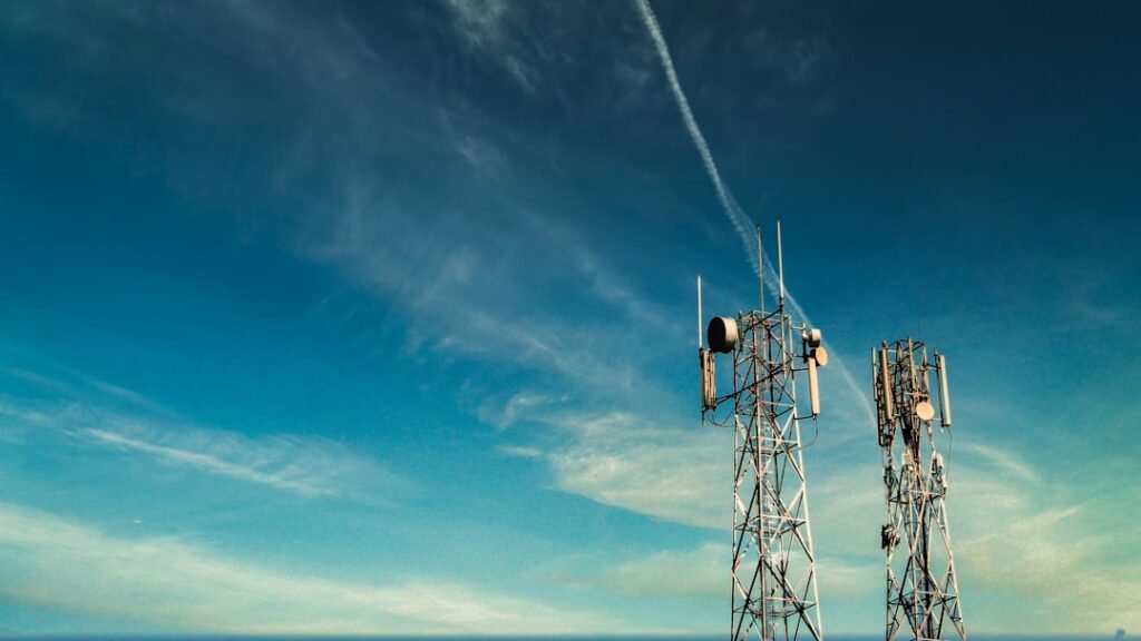 Telecommunications tower representing the TIM licence fee dispute
